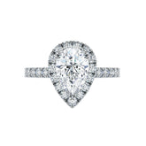 Pear Shape Diamond Halo Engagement Ring